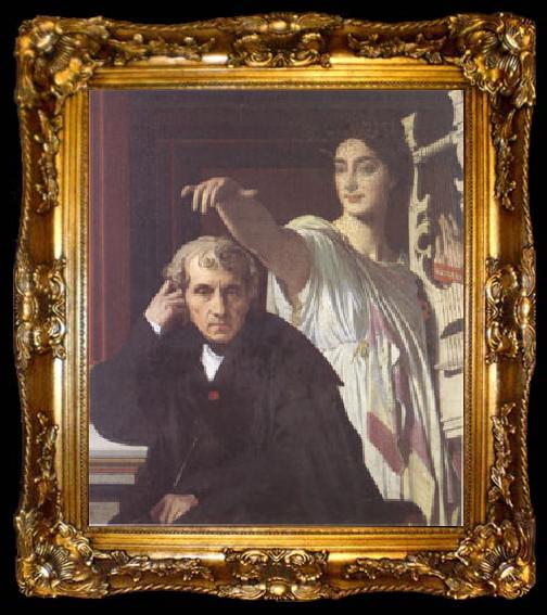 framed  Jean Auguste Dominique Ingres The Composer Cherubini with the Muse of Lyric Poetry (mk05), ta009-2
